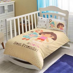 Комплект постільної білизни в ліжечко TAC Dora Best Friends Baby Ранфорс