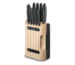 Набір кухонних ножів та підставки Victorinox Swiss Classic Cutlery Block 12 предметів Чорні (6.7153.11)