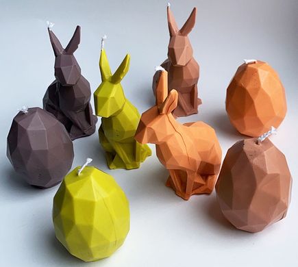 Свічки "Великодні кролики та яйця" Lumii з бджолиного воску 8 шт (n-943)
