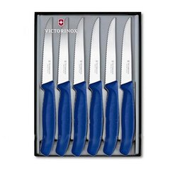 Набір кухонних ножів Victorinox Swiss Classic Steak Set 6 шт Сині (6.7232.6)