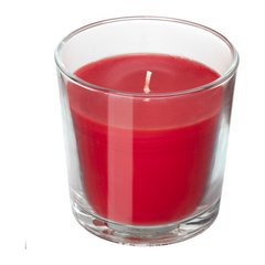 Ароматична свічка у склянці IKEA SINNLIG 7.5 см ягоди Червоний (403.373.97)