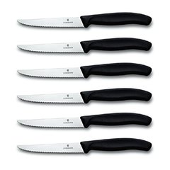 Набір кухонних ножів Victorinox Swiss Classic Steak Gift Set 6 шт Чорні (6.7233.6)