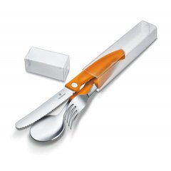 Набір кухонний з 3-х предметів "Victorinox" SwissClassic Table Set з оранжевими ручками у жорсткому пластиковому чохлі (6.7192.F9)