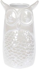 Ваза ceramic Сова 19см, перловий білий Bona DP67958