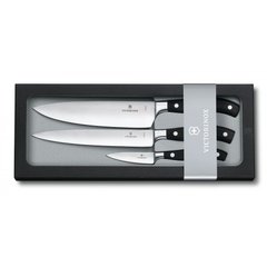 Набір кухонних кованих ножів Victorinox Forged Сhef's Grand Maitre 3 шт Чорні (7.7243.3)