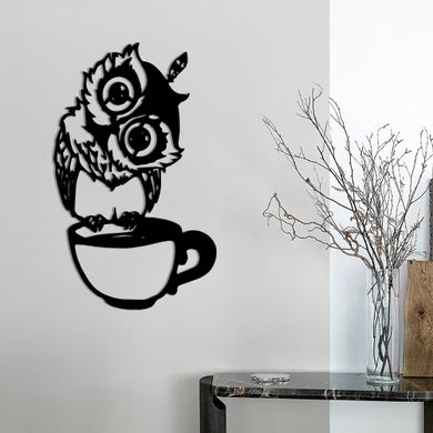 Дерев'яна картина Moku "Coffe Owl" 60x37 см