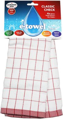 Рушник E-Cloth Classic Check Tea Towel, red (201699)