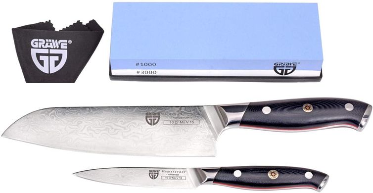 Набір ножів із дамаської сталі Gräwe з 3 предметів