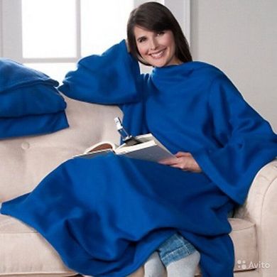 Плед Wellamart Snuggie Blanket із рукавами Синій (B114-2)