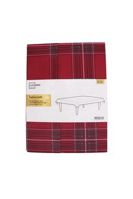 Скатертина на прямокутний стіл Meradiso Червоний-Сірий LI-330177