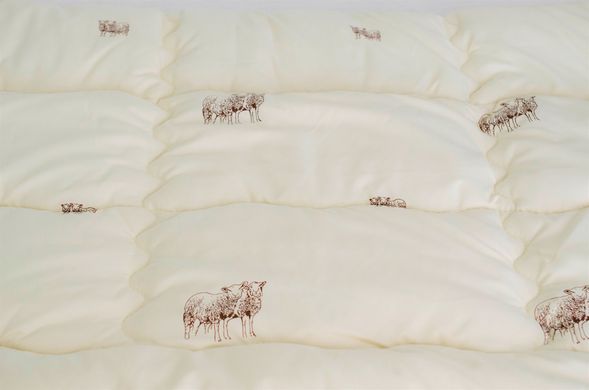 Зимова ковдра овеча шерсть Vi'Lur Двоспальний 172х205 Мікрофібра Кремовий