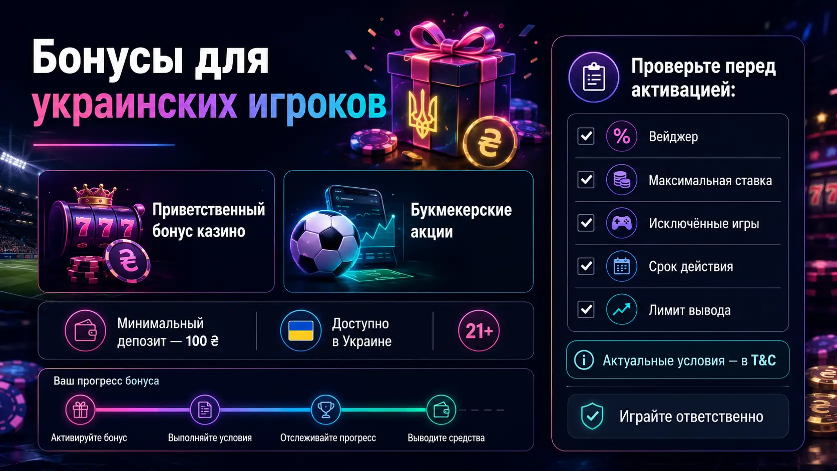 Бонусы Favbet: условия для украинских игроков